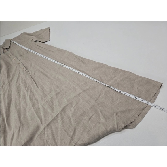 Flax 100% Linen Midi Shirt Dress Casual Lagenlook Quiet Luxury Size S Womens - Picture 8 of 8